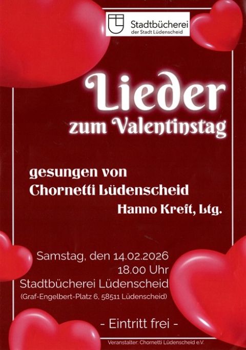 Plakat Chornetti Lüdenscheid: Lieder zum Valentinstag